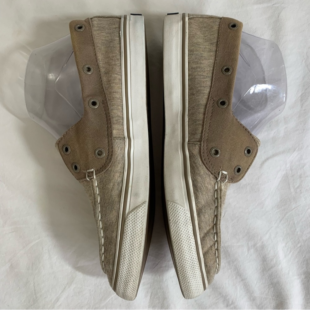 SPERRY TOPSIDERS taupe STS97573 flats Boat Shoes canvas and cotton Women’s 8.5 - Picture 4 of 16